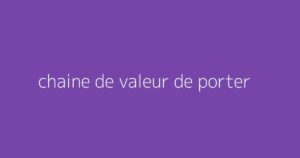 chaine de valeur de porter