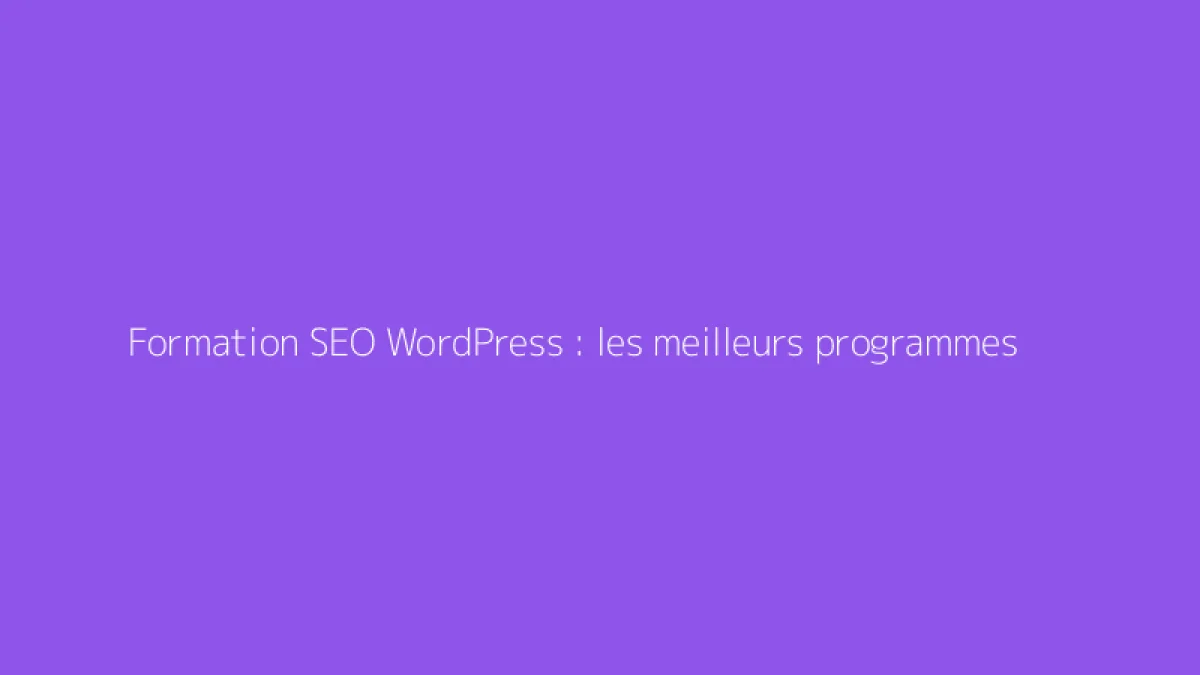 Formation SEO WordPress : les meilleurs programmes
