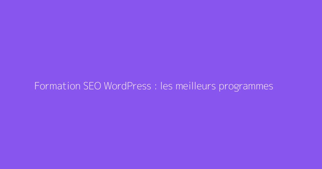 Formation SEO WordPress : les meilleurs programmes