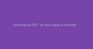 Optimisation SEO : les techniques à maîtriser