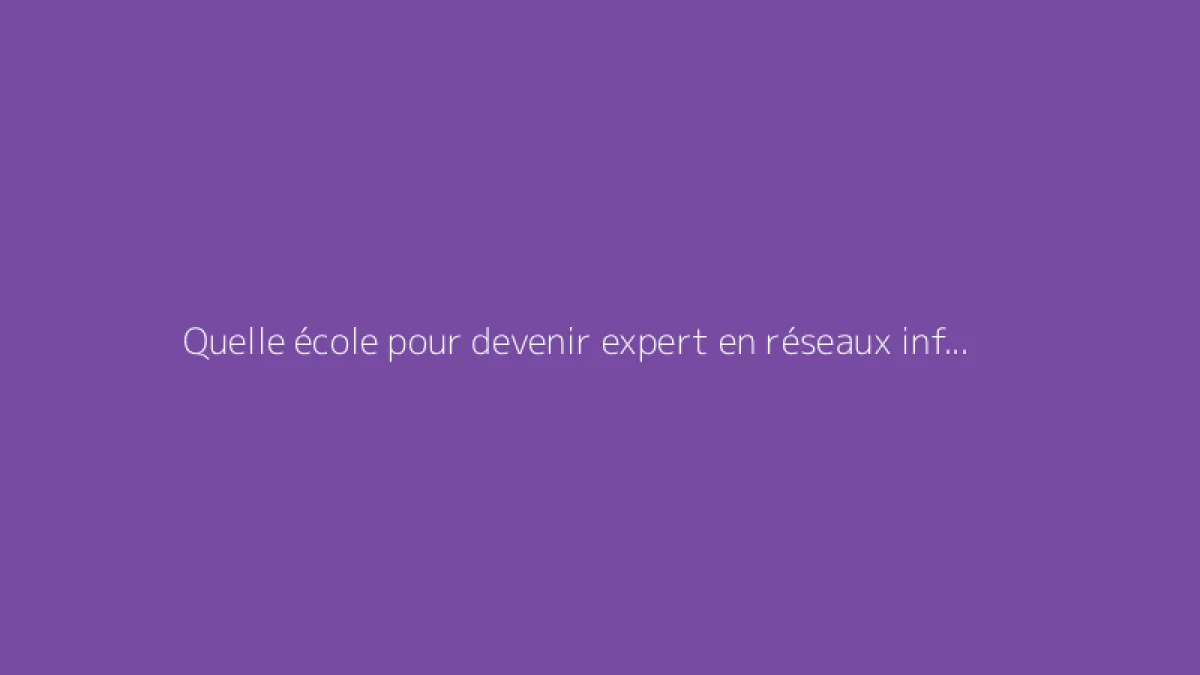 Quelle école pour devenir expert en réseaux informatiques