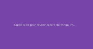 Quelle école pour devenir expert en réseaux informatiques