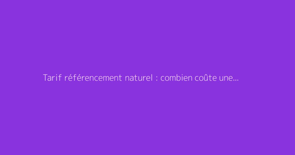 Tarif référencement naturel : combien coûte une prestation