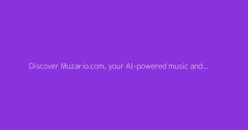 Discover Muzario.com, your AI-powered music and voice creator